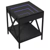 Fekete végtelen hatású LED-es dohányzóasztal 40 x 40 x 49 cm