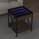 Barna tölgy végtelen hatású LED-es dohányzóasztal 40x40x49 cm