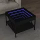 Fekete végtelen hatású LED-es dohányzóasztal 50 x 50 x 38 cm
