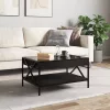 Fekete végtelen hatású LED-es dohányzóasztal 70 x 50 x 38 cm