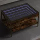 Füstös tölgy végtelen hatású LED-es dohányzóasztal 70x50x38 cm