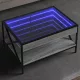 Szürke sonoma végtelen hatású LED-es dohányzóasztal 70x50x38 cm