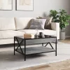 Szürke sonoma végtelen hatású LED-es dohányzóasztal 70x50x38 cm