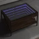 Barna tölgy végtelen hatású LED-es dohányzóasztal 70x50x38 cm