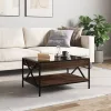 Barna tölgy végtelen hatású LED-es dohányzóasztal 70x50x38 cm