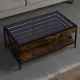 Füstös tölgy végtelen hatású LED-es dohányzóasztal 90x50x38 cm