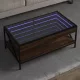Barna tölgy végtelen hatású LED-es dohányzóasztal 90x50x38 cm