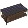 Barna tölgy végtelen hatású LED-es dohányzóasztal 90x50x38 cm