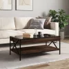 Barna tölgy végtelen hatású LED-es dohányzóasztal 90x50x38 cm