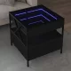 Fekete végtelen hatású LED-es dohányzóasztal 50 x 50 x 51 cm