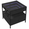 Fekete végtelen hatású LED-es dohányzóasztal 50 x 50 x 51 cm
