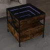 Füstös tölgy végtelen hatású LED-es dohányzóasztal 50x50x51 cm