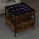 Füstös tölgy végtelen hatású LED-es dohányzóasztal 50x50x51 cm