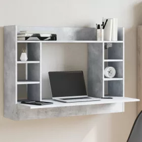   Betonszürke szerelt fa falra szerelhető íróasztal 105x48x75 cm