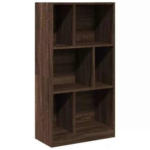 Barna tölgy színű szerelt fa könyvszekrény 57x28,5x107,5 cm