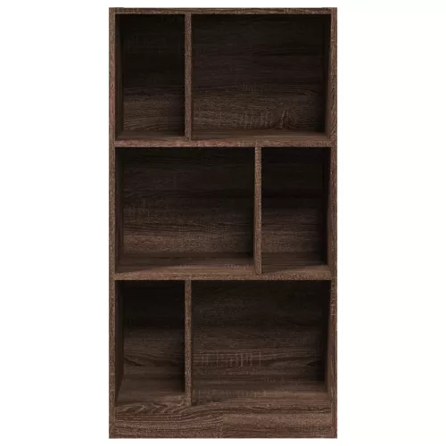 Barna tölgy színű szerelt fa könyvszekrény 57x28,5x107,5 cm