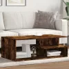 Füstös tölgy színű szerelt fa dohányzóasztal 102x55x35 cm