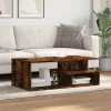 Füstös tölgy színű szerelt fa dohányzóasztal 102x55x35 cm