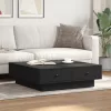Fekete szerelt fa dohányzóasztal 90 x 90 x 28 cm