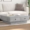 Betonszürke szerelt fa dohányzóasztal 90 x 90 x 28 cm