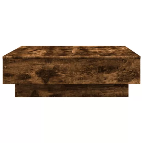 Füstös tölgy színű szerelt fa dohányzóasztal 90x90x28 cm