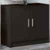 Fekete szerelt fa mosdószekrény 63 x 29 x 55 cm