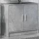 Betonszürke szerelt fa mosdószekrény 63 x 29 x 55 cm