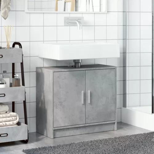 Betonszürke szerelt fa mosdószekrény 63 x 29 x 55 cm