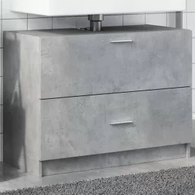 Betonszürke szerelt fa mosdószekrény 78 x 37 x 59 cm