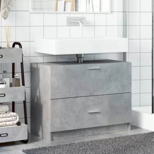 Betonszürke szerelt fa mosdószekrény 78 x 37 x 59 cm