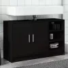 Fekete szerelt fa mosdószekrény 90 x 29 x 55 cm