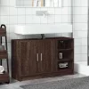 Barna tölgy színű szerelt fa mosdószekrény 90 x 29 x 55 cm