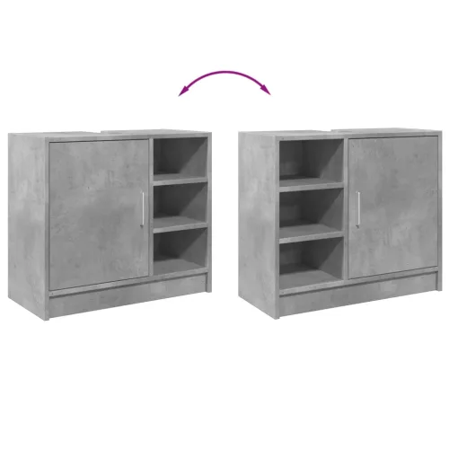 Betonszürke szerelt fa mosdószekrény 63 x 29 x 55 cm