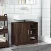 Barna tölgy színű szerelt fa mosdószekrény 63 x 29 x 55 cm