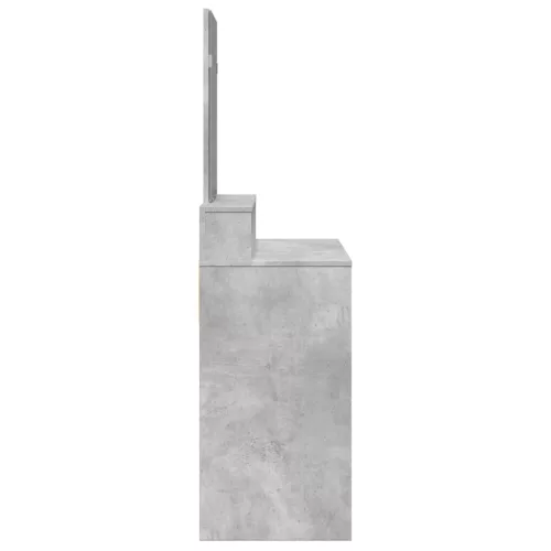 Betonszürke fésülködőasztal tükörrel 80 x 41 x 144,5 cm