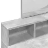 Betonszürke fésülködőasztal tükörrel 80 x 41 x 144,5 cm