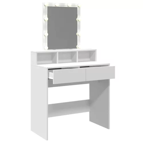 Fehér fésülködőasztal LED-del 80 x 41 x 144,5 cm