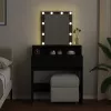 Fekete fésülködőasztal LED-del 80 x 41 x 144,5 cm