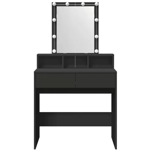 Fekete fésülködőasztal LED-del 80 x 41 x 144,5 cm