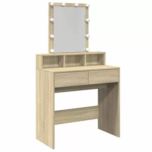 Sonoma tölgy színű fésülködőasztal LED-del 80 x 41 x 144,5 cm