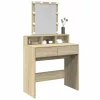 Sonoma tölgy színű fésülködőasztal LED-del 80 x 41 x 144,5 cm