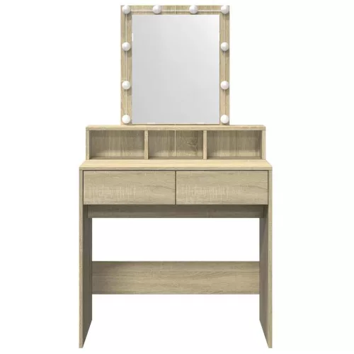 Sonoma tölgy színű fésülködőasztal LED-del 80 x 41 x 144,5 cm