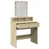Sonoma tölgy színű fésülködőasztal LED-del 80 x 41 x 144,5 cm