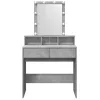 Betonszürke fésülködőasztal LED-del 80 x 41 x 144,5 cm