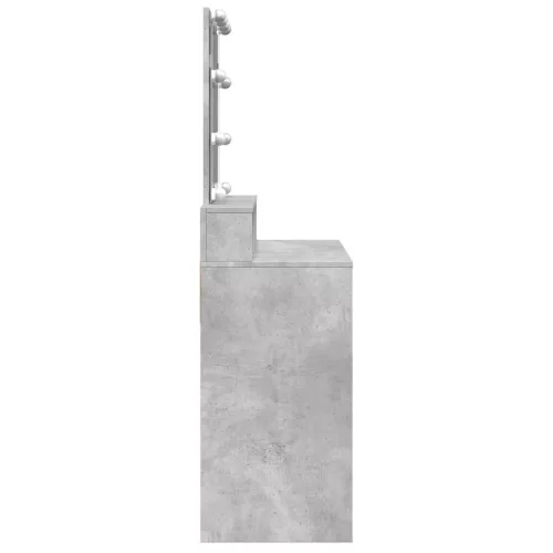 Betonszürke fésülködőasztal LED-del 80 x 41 x 144,5 cm