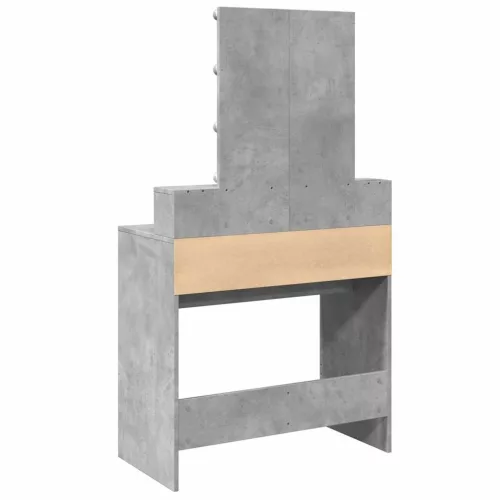 Betonszürke fésülködőasztal LED-del 80 x 41 x 144,5 cm