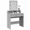 Szürke sonoma színű fésülködőasztal LED-del 80 x 41 x 144,5 cm
