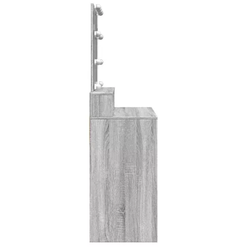 Szürke sonoma színű fésülködőasztal LED-del 80 x 41 x 144,5 cm