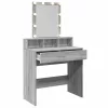 Szürke sonoma színű fésülködőasztal LED-del 80 x 41 x 144,5 cm
