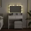 Fehér fésülködőasztal LED-del 80 x 41 x 134,5 cm